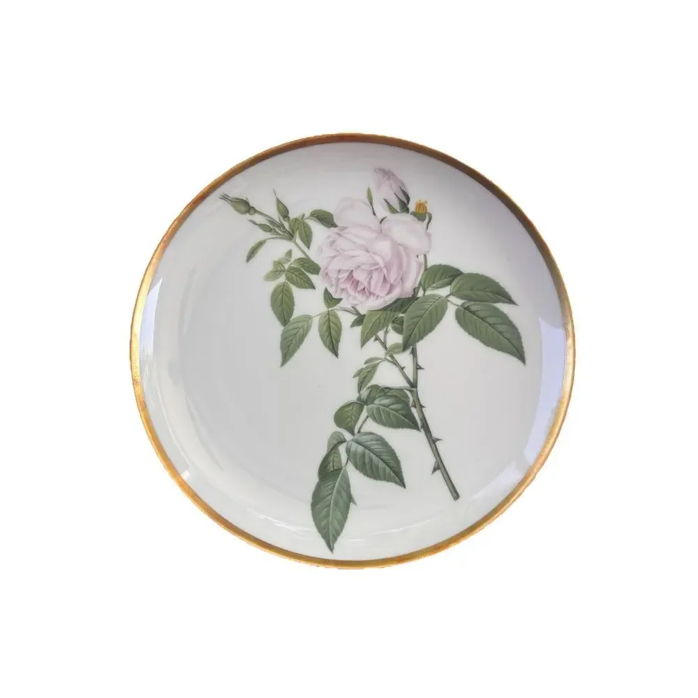 7 Vintage Hutschenreuther Germany Roses Of Redoute Plates Hamilton Collection